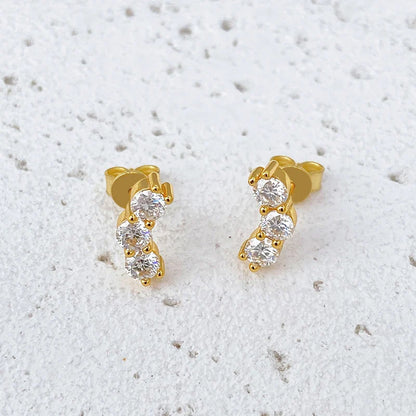 D 3.5mm Moissanite Stud Earrings Lab Diamond 925 Sterling Silver Gold Plated Gemstone Wedding Earring Jewelry Certified