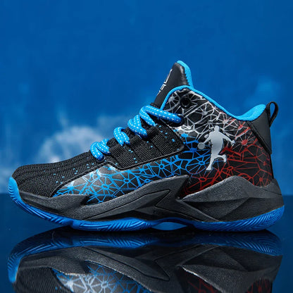 Classic Boys Basketball Shoes Kids Sneakers Fashion Tennis Kid Sport Shoes Outdoor Non-Slip Trainer Children School Basketball