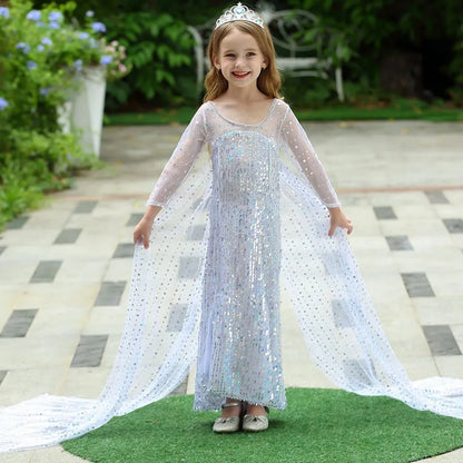 Vestido Elsa 2 Fantasia Meninas 3 5 6 8 10 Anos Infantil Halloween Cosplay Princesa Vestido Aniversário Roupa Festa
