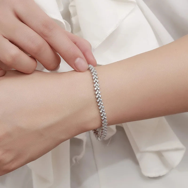 15-20CM 100% Real Moissanite Tennis Bracelets for Women Men's Hip Hop Sterling Silver 925 Chain Simulated Diamond Jewelry