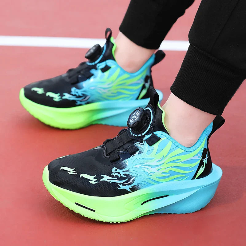 Children Running Shoes Non-slip Breathable Athletic Shoes Boys Girls Outdoor Lace-up Basketball Sneakers Waterproof Casual Shoes