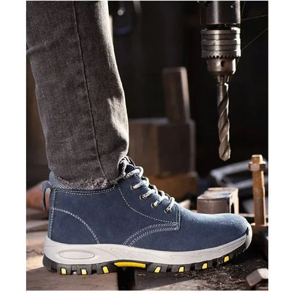 Men's Work Safety Boots High Top Anti-Smash Puncture Resistant Anti-Scald Welding Shoes Indestructible Comfortable Safety Shoes