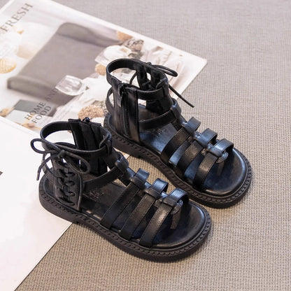 2026 Children Sandals High-top Kids Girls Sandals Baby Sandals High Quality Flat Cut-Outs Beach Sandals
