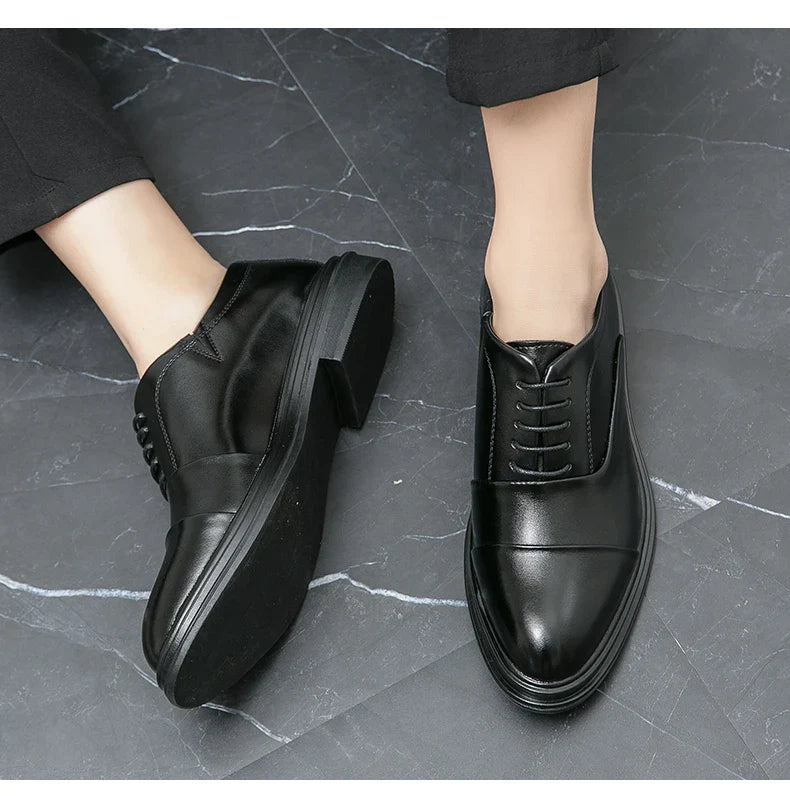 Men Genuine Leather Shoes Fashion Men Comfortable Daily Business Casual Formal Lace-up Men Dress Footwear Shoes Chaussure Homme