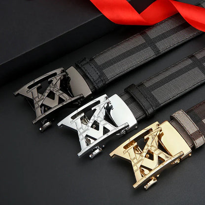 Luxury brand belt New genuine leather fashionable printed men's belt trend business versatile jeans belt for