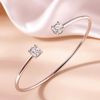 5mm 0.5ct Round Cut Moissanite Bracelet for Women S925 Silver Plated 18K Gold GRA Certified Wedding Charm Bracelet Jewelry