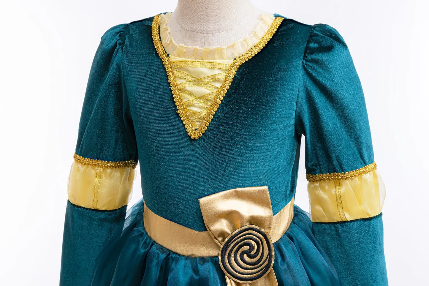 Girl Cosplay Brave the Heart Princess Merida Long Sleeves Dress Belt Set Holiday Party Carnival Party Stage Outfits Dress