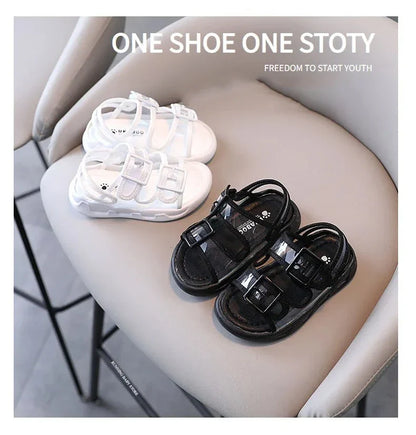 Clear Upper Children Sports Shoes Flat Sandals 2026 Summer Canvas Baby Boy Sandals Breathable Toddler Girls Shoes Kids I04224