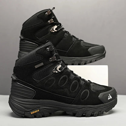 High-Top Men Hiking Boot Winter Outdoor Shoes Lace-Up Non-slip Sports Casual Trekking Boots Man Suede Warm Shoes