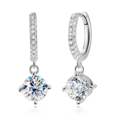 0.5CT 1CT D Color Zircon/moissanite Drop Earrings for Women Sparkling Lab Diamond Sterling Silver 925 Wedding Jewelry
