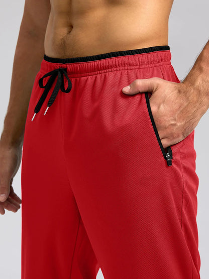 Men's Breathable Athletic Pants: Lightweight Workout Trousers with Zipper Pockets – Multi-Color Activewear for Gym & Casual Use.