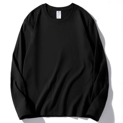 2026 Autumn Women Leisure Cotton Daily Long Sleeve Tops Lady Versatile Round Neck Baggy Clothes Female Concise Solid T-shirts