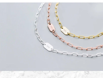 3 Color 925 Sterling Silver Simple Bracelet for Women Fashion Geometric Oval Pearl Bracelet Korea Style Fine Jewelry Gift