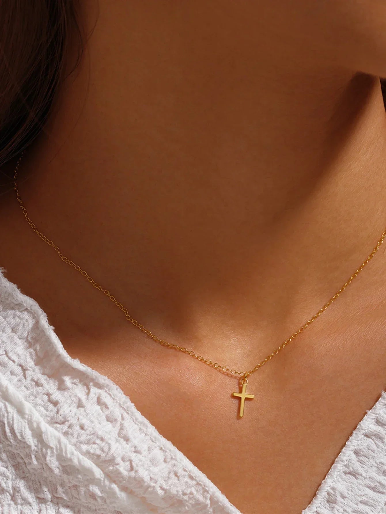 925 Sterling Silver Necklaces Charms for Women Crystal Cross Clavicle Collar Chain Simple Choker Necklace Accessories Gift