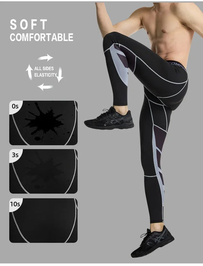 Men's Compression Pants for Running Cycling Basketball Soccer Elasticity Sweatpants Fitness Tights Legging Trousers Rash Guard