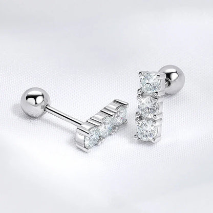 0.6CTTW Screw Buckle Moissanite Stud Earrings for Women Lab Created Diamond Wedding Jewelry S925 Sterling Silver Earring