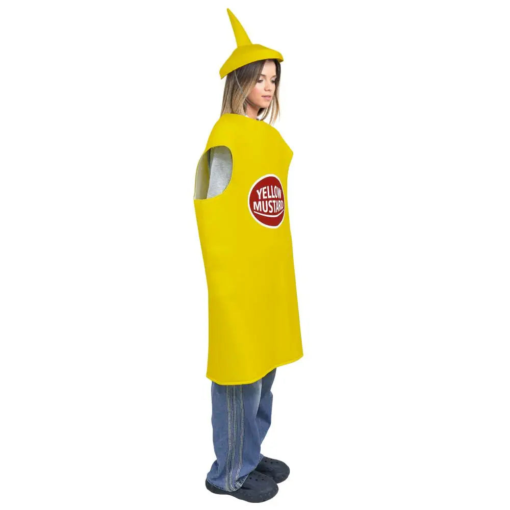 Red Tomato Delicious Ketchup Costume Adult Boy Girl Funny Disguise Suit Yellow Mustard Halloween Cosplay Party Clothes
