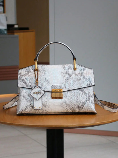 2025 new retro blue snake-shaped high-grade handbag fashion luxury luxury handbag lightweight large-capacity one-shoulder messen