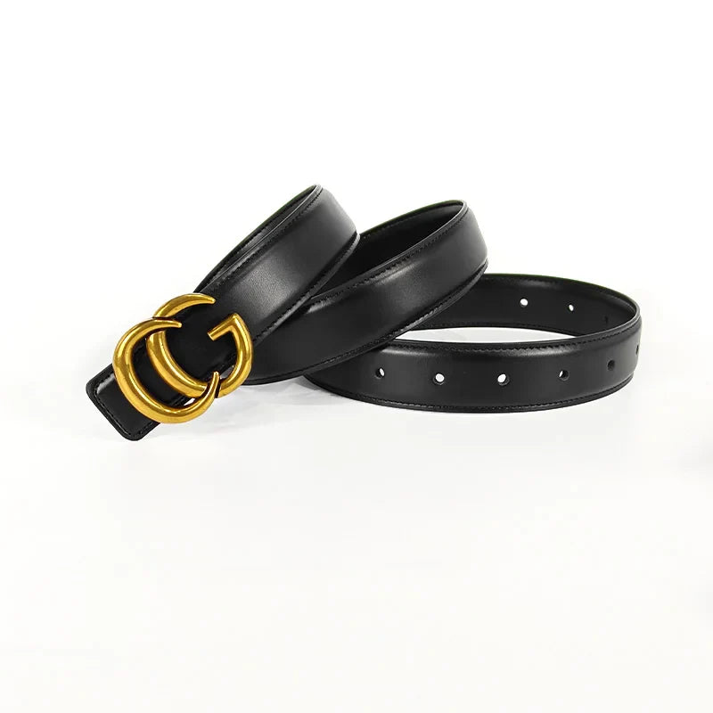 High Quality Luxury Designer Women's Fashion Genuine Leather Belts Female CG Letter Buckle  Dress Jeans Belts For Woman Elegant