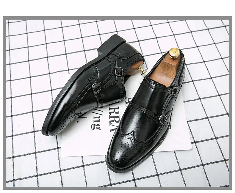 Classic Dress Shoes Men Trend Casual Business Office Leather Shoes For Men Large Size 48 Social Party Formal Brogues Shoes Male