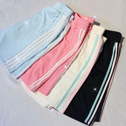 Cotton sports shorts women's summer and Korean version loose wide-footed five-point pants