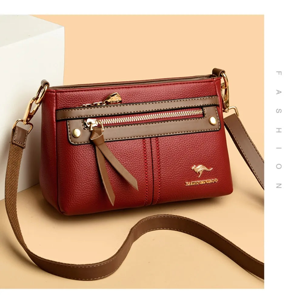 High Quality Leather Purses and Handbag Women Bag Luxury Designer Shoulder Crossbody Sac Ladies Casuial Messenger Tote Bag 2024