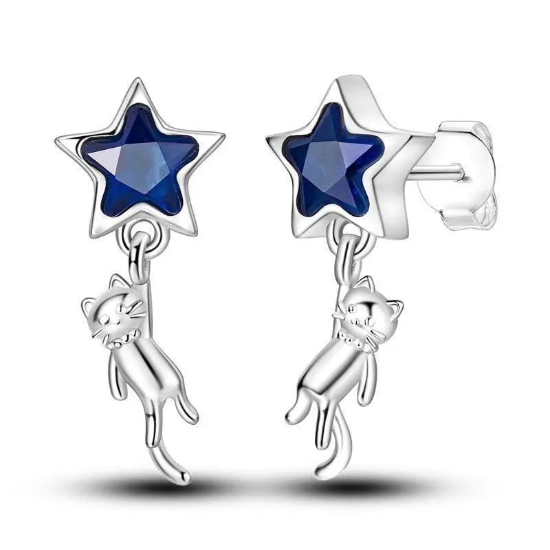 925 Sterling Silver Multi Layer Starry Tassel Drop Earrings Women Earrings Charm Trend Versatile Party Jewelry Gifts
