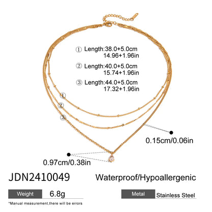 Simple Jewelry 18K Gold Plated Flat Snake Chain Layer Necklace Stainless Steel Snake Rope Chain Necklace Gift