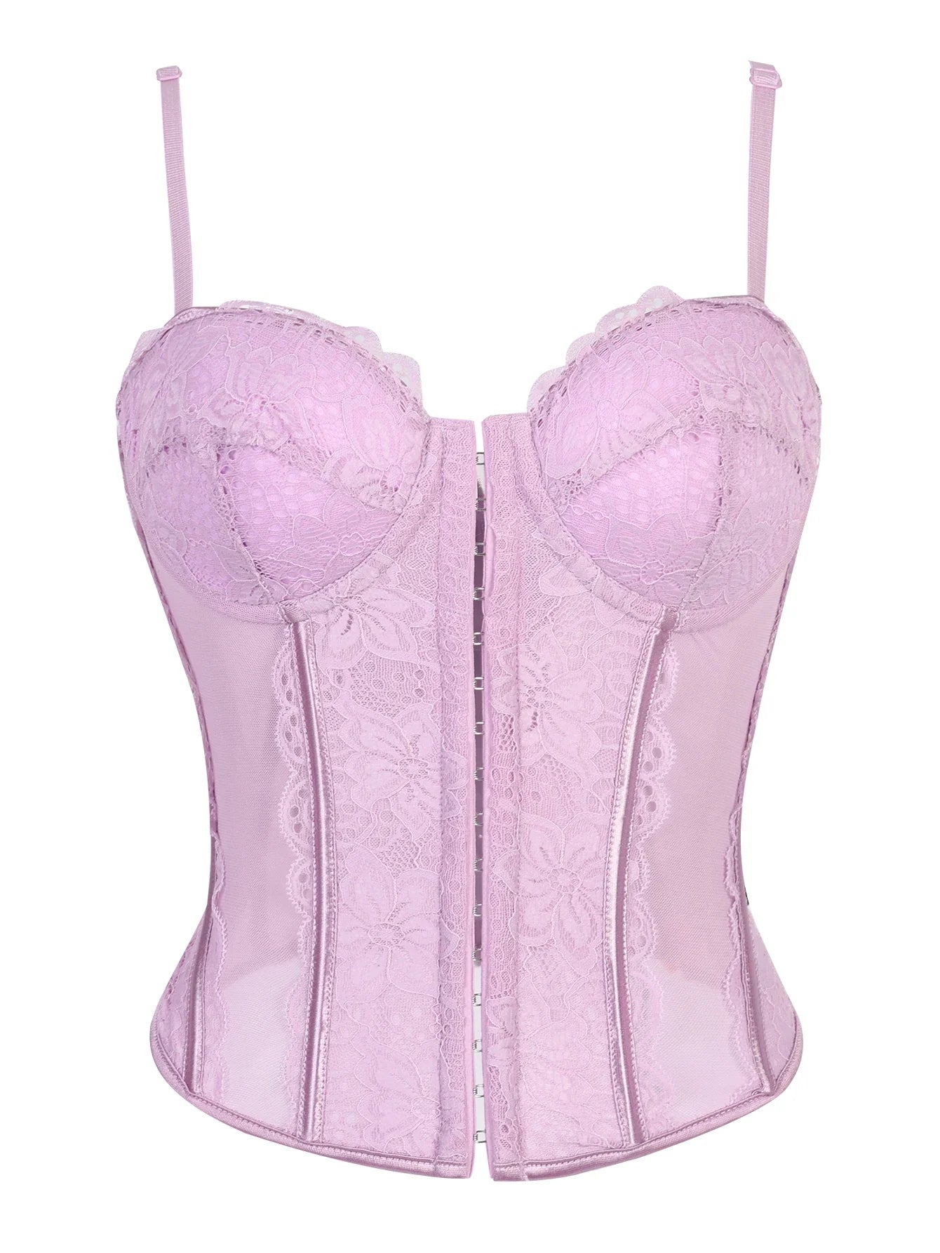 Lace-trimmed top sheer sensual padded corset corset halter top for women
