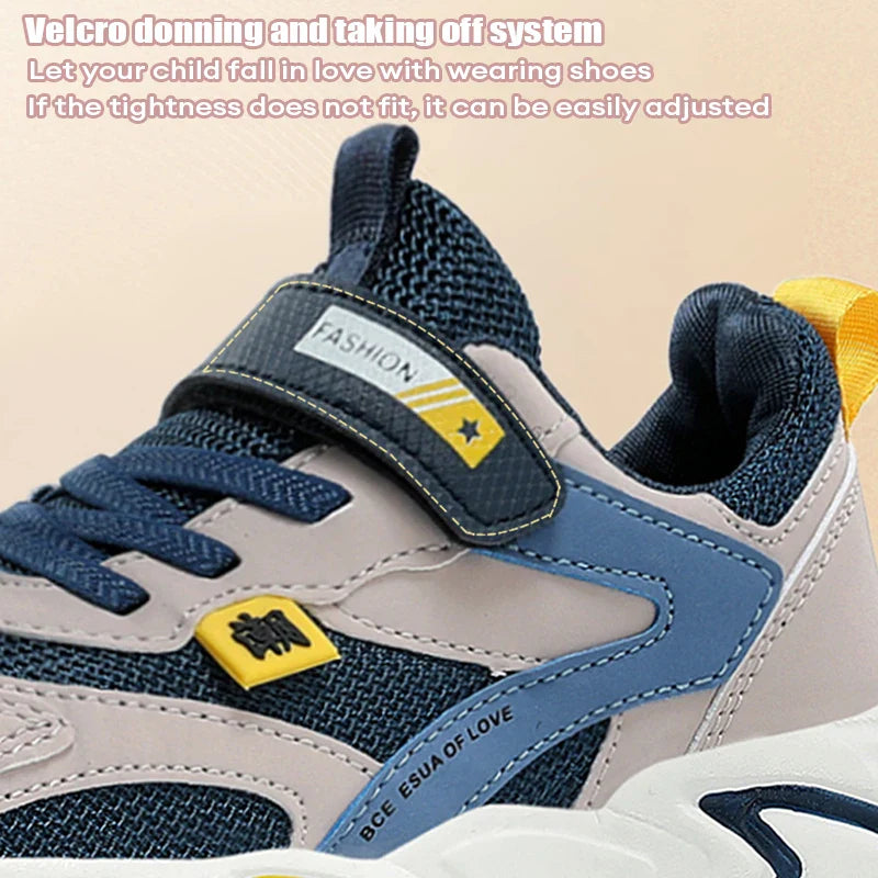 Boys' Summer Mesh Breathable Sneakers Anti-Skid Outdoor Tennis Shoes for Children Sport Running Size 28-39