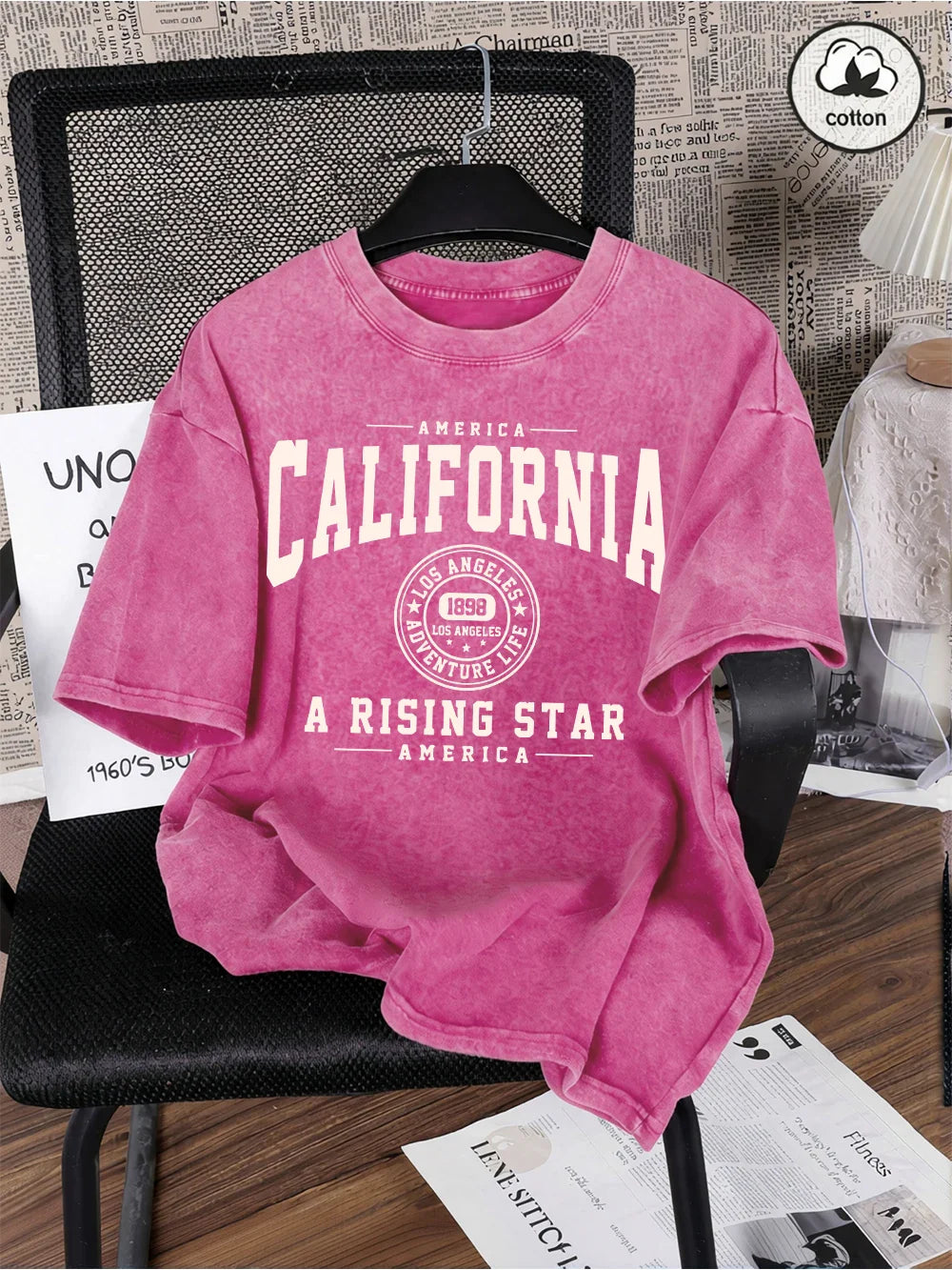 America California Printed Washed T-Shirt Mens Cotton Oversized T Shirt Casual O-Neck Short Sleeve Tops Summer Basic Male Tees