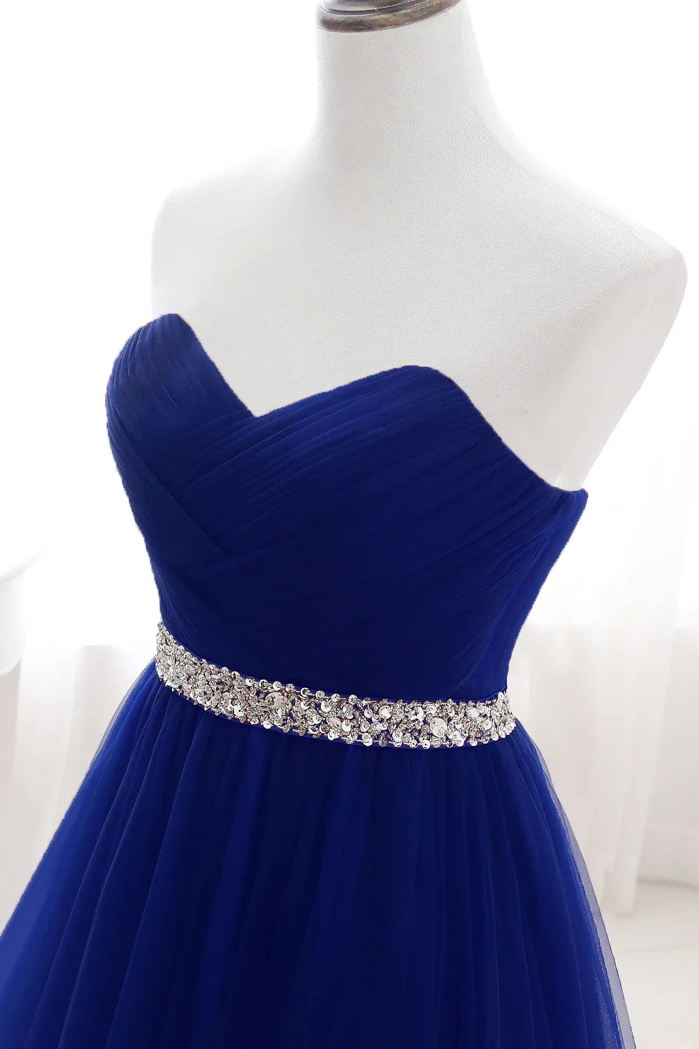 Vestidos de Noite de Tule Azul Royal com Renda, Cristais e Lantejoulas para Festa Formal de Noiva, Sexy, sem Mangas, Vestido de Baile, Branco, Borgonha