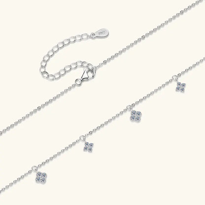 3mm D Moissanite Jewelry Set Clover Flower Pendant Necklace Earrings Bracelet 3 in 1 Sets for Women 925 Silver Charm Gifts