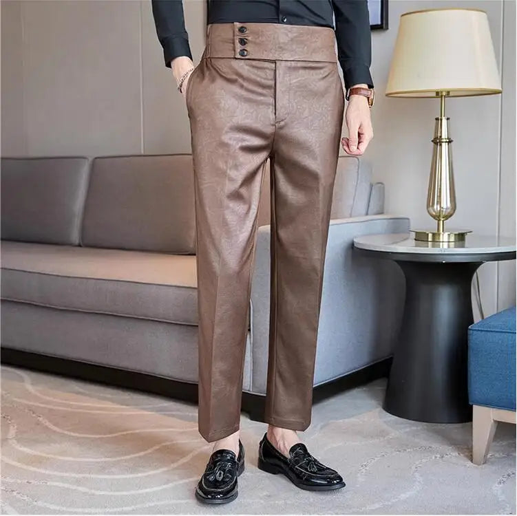 Men Boutique Bright Jacquard Suits Pants Male Formal Wear Trousers Quality Men Business Casual Pants High Waisted Suit Trousers