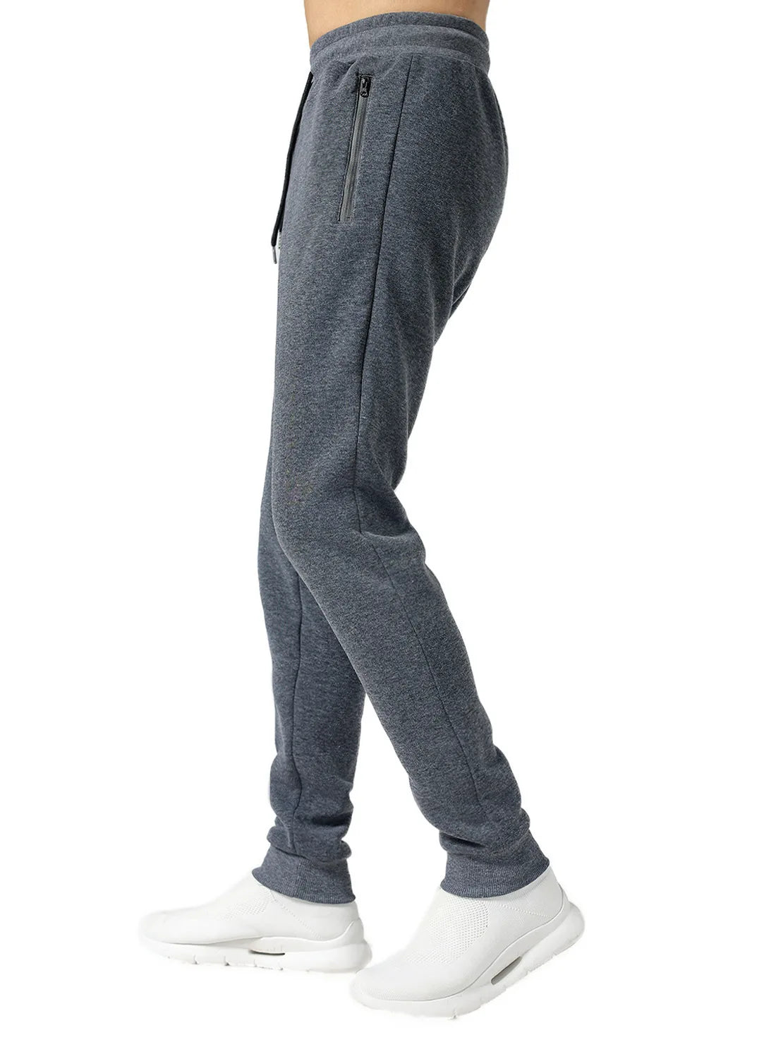 New Sweatpants Side Zipper Pockets Men Joggers Track Pants Elastic Waist Sport Casual Trousers Baggy Fitness Gym Clothing