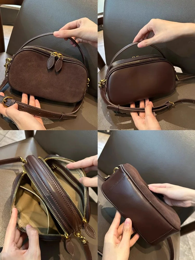 Woman Cowhide Genuine Leather Shoulder Bag Ladies High Quality Leather Handbag Female Fashion Luxury Design Crossbody Bag Women