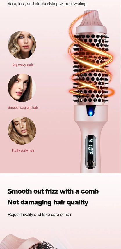 2-in-1 Fluffy Hair Straightening Comb Curling Iron for Inner Buckle & Bangs Styling Versatile Hair Straightener And Curler