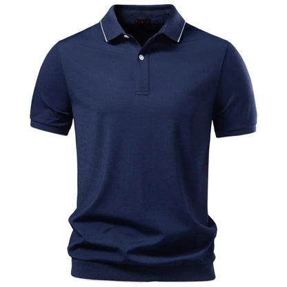 Old Money Polo Shirt Men‘s Solid Color Design Premium Fabric Skin Friendly Cool Breathable Soft Wear