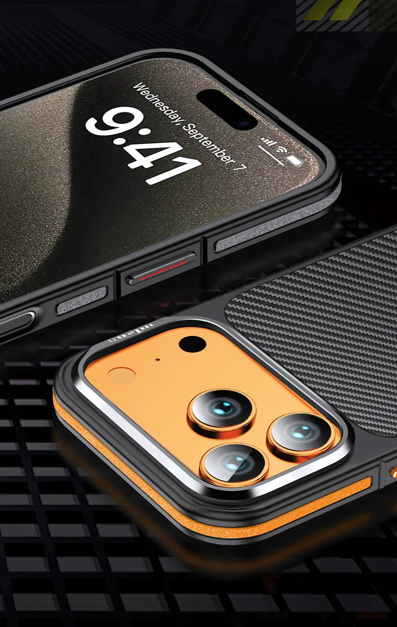 Conelz For 600D Kevlar Series Iphone pro 17 Pro Case with Magnetic Metal Camera Ring Wrapped Edge for iPhone 17 pro max Case