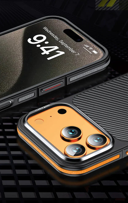 Conelz For 600D Kevlar Series Iphone pro 17 Pro Case with Magnetic Metal Camera Ring Wrapped Edge for iPhone 17 pro max Case