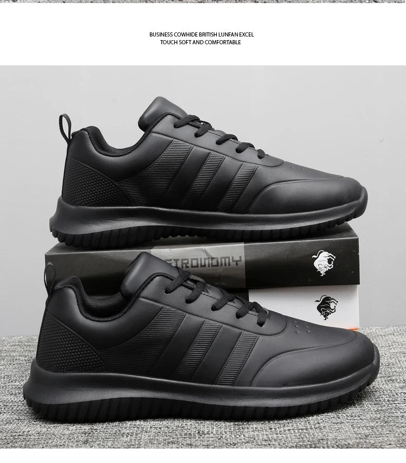 Causal Chef Shoes four Season new Lightweight Soft Sole Comfort Oil proof Men and Women's Chef Business Work Leather Shoe