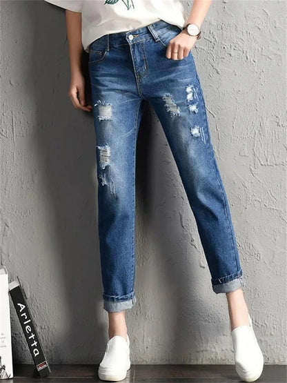 Women's Spring New High-waisted Loose Cropped Pants