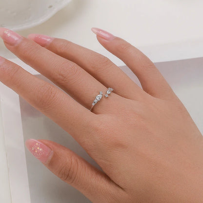 New 925 Sterling Silver Minimalist Clear Zirconia Stackable Ring For Women Anniversary Wedding Band Simple Fine Jewelry