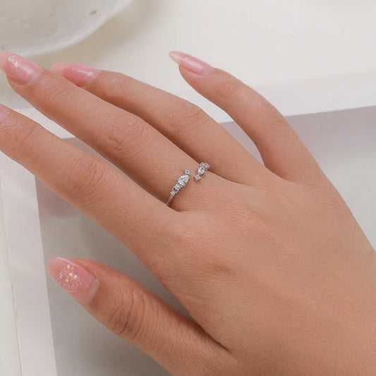 New 925 Sterling Silver Minimalist Clear Zirconia Stackable Ring For Women Anniversary Wedding Band Simple Fine Jewelry