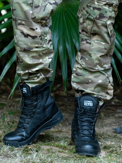 Men's Steel Toe Boots Outdoor Tactical Hiking Desert Boots Men Stab-proof Smashing Work Safty Shoes Wear Protection Shoes
