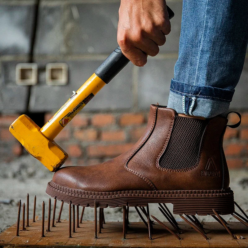 Anti Smashing Anti Piercing Steel Toe Combat Boots Anti Splashing Anti Slip Oil Wear Resistant Durable Labor Protection Shoes