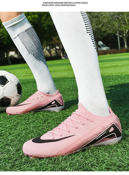 High-quality Breathable Soccer Cleats for Men Women Outdoor Artificial Grass Match Training FG Football Shoes