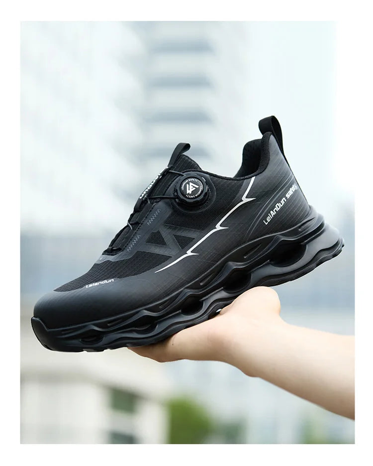 Rotary Button Design for Professional Use Men's Safety Work Shoes Anti-Impact Anti-Piercing Fashionable Sports Style