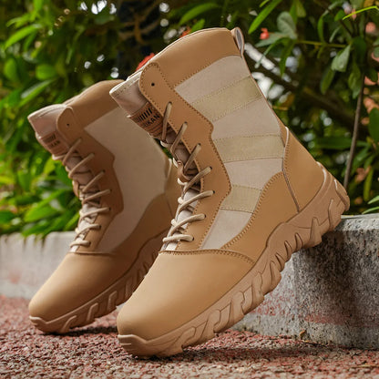 Men's high top boots, casual sports shoes, outdoor camouflage, wear-resistant, trendy and fashionable men's boots