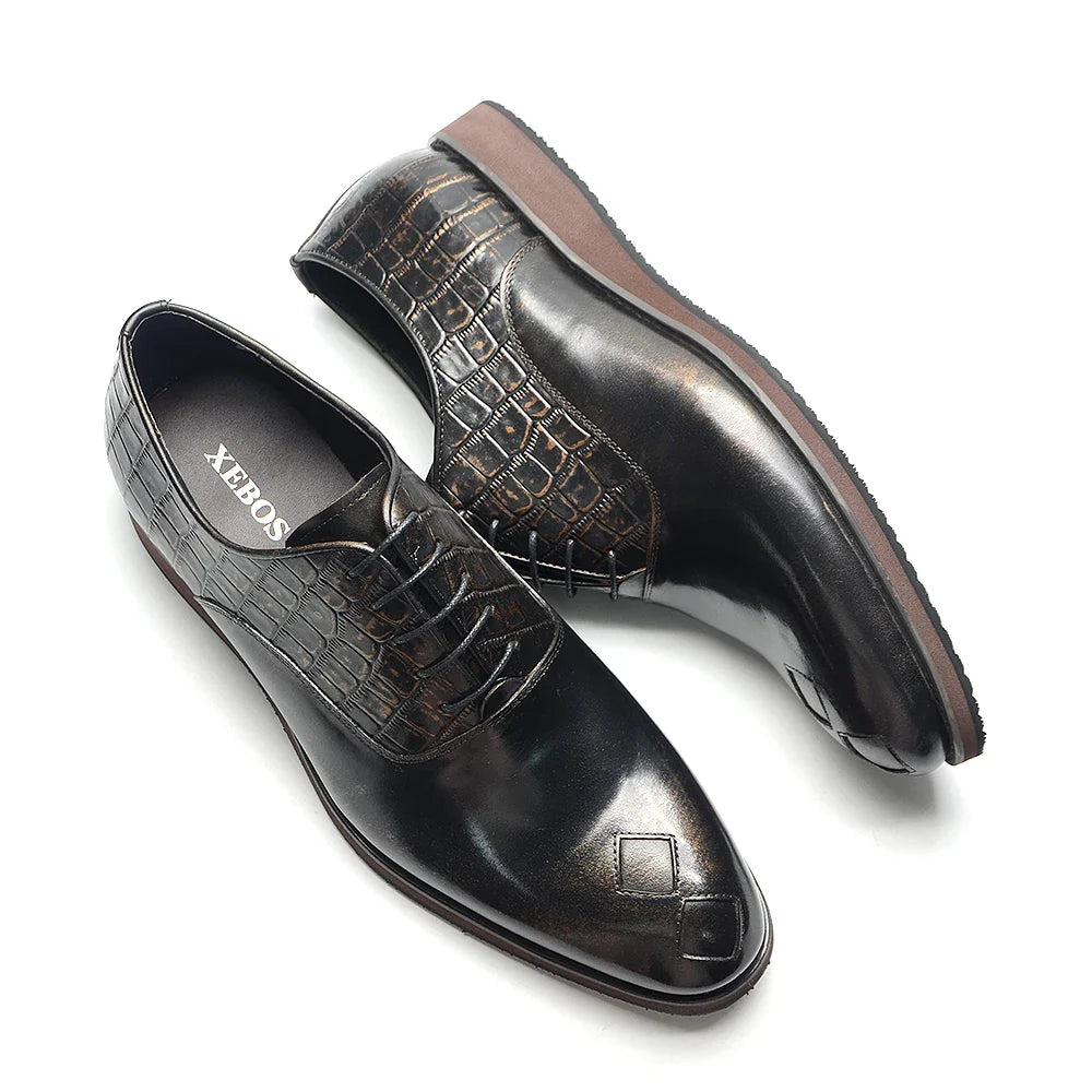 Classic Italian Casual Business Men's Oxford Formal Shoes Genuine Leather Black Handmade Comfortable Sole Lace-up Man Sneakers
